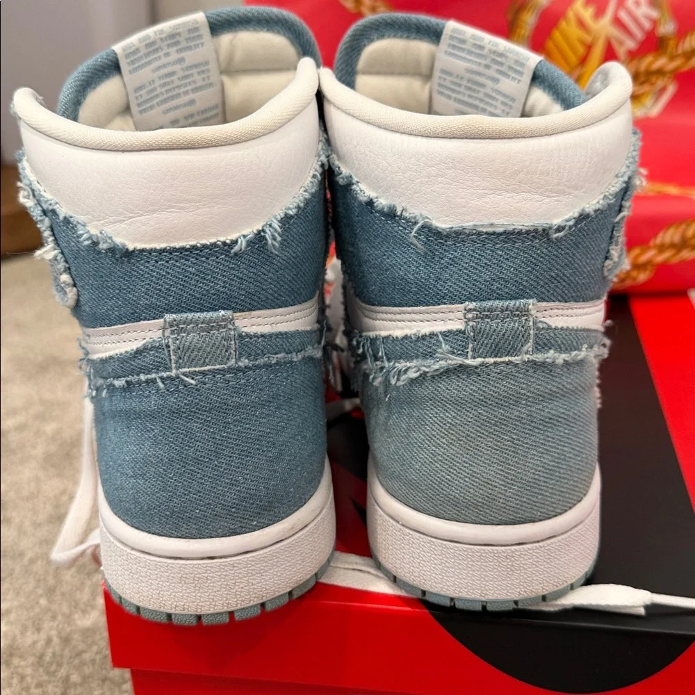 Nike women denim and White High-Top Sneakers with Gold Accent - Picture 6 of 8